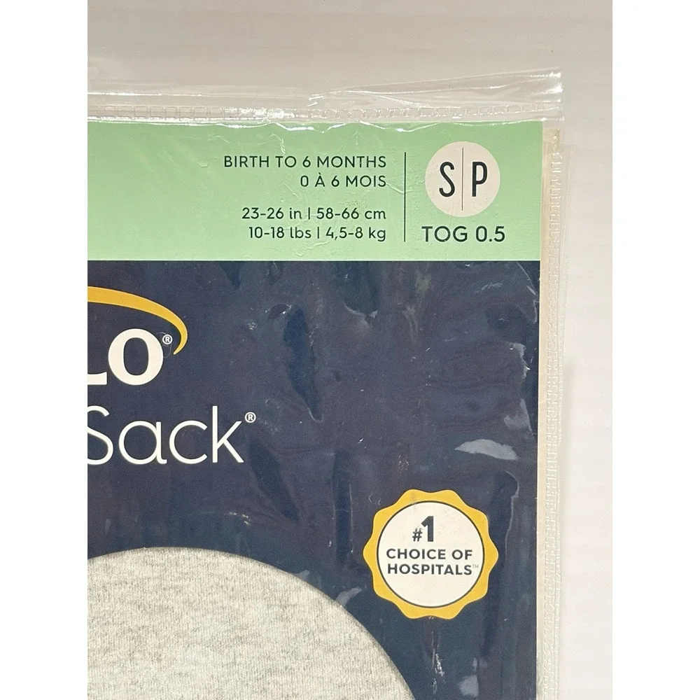 Halo SleepSack Wearable Blanket Small 0-6 Months 100% Cotton Gray TOG 0.5